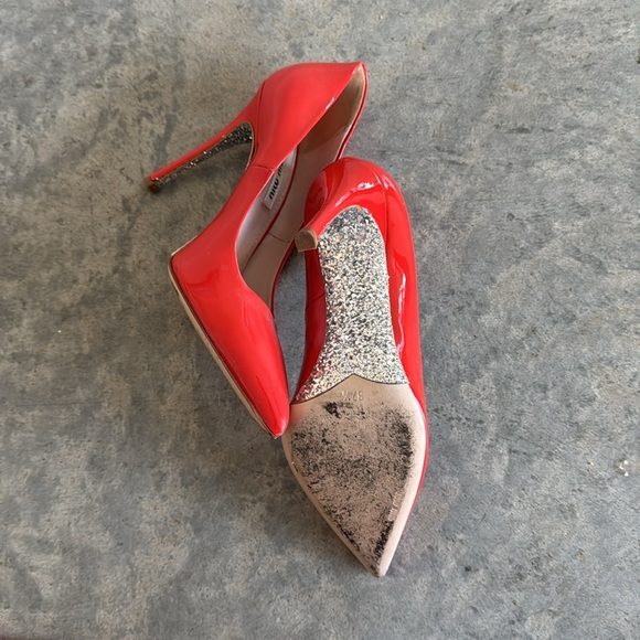 Miu Miu Red Stilettos with glitter bottom - size 37 1/2 - worn - no box - Picture 3 of 3